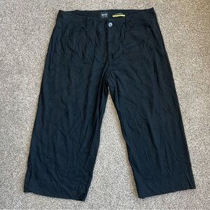 Maeve Black The Colette Crop Wide-Leg Linen Blend Pants, Size 20